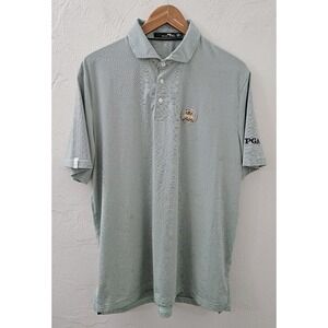 RLX Ralph Lauren‎ Performance Polo Men's Size Large Golf Shirt Green White PGA
